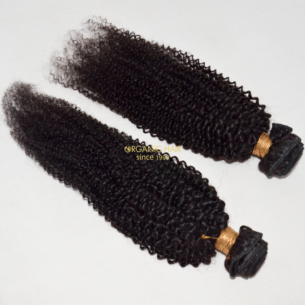 Virgin remy indian curly hair extensions